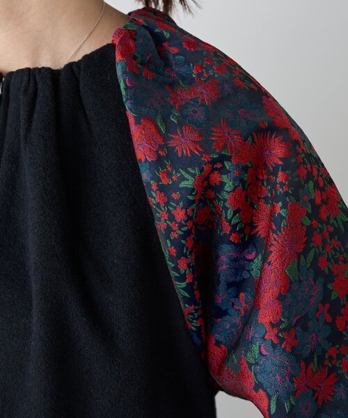 BEARDSLEY(ビアズリー)の「《FRIPIER》袖ジャガードZIPブルゾン(ブルゾン・レディース・ネイビー・FREE)」の7枚目の写真