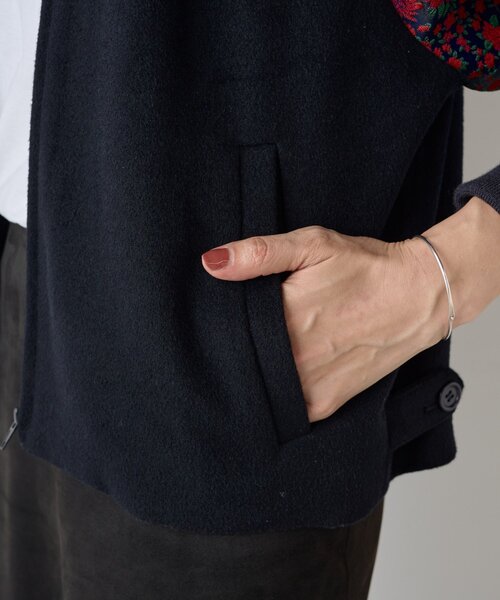 BEARDSLEY(ビアズリー)の「《FRIPIER》袖ジャガードZIPブルゾン(ブルゾン・レディース・ネイビー・FREE)」の9枚目の写真