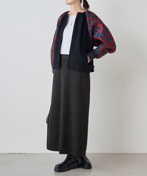 BEARDSLEY(ビアズリー)の「《FRIPIER》袖ジャガードZIPブルゾン(ブルゾン・レディース・ネイビー・FREE)」の12枚目の写真