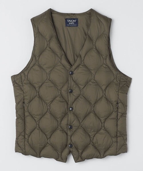 SHIPS（シップス）の「【SHIPS別注】TAION: ダウン ジレ（ダウンベスト・メンズ・ネイビー/オリーブ/ブラック・MEDIUM/LARGE/X-LARGE/SMALL）」の11枚目の写真