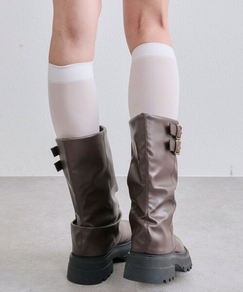 OLIVE des OLIVE（オリーブデオリーブ）の「エンジニアカバーブーツ（ブーツ・レディース・ダークブラウン/ブラック・LARGE/MEDIUM/SMALL）」の16枚目の写真