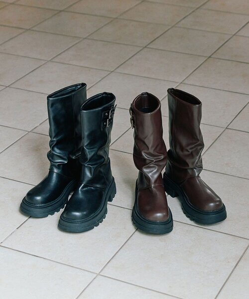 OLIVE des OLIVE（オリーブデオリーブ）の「エンジニアカバーブーツ（ブーツ・レディース・ダークブラウン/ブラック・LARGE/MEDIUM/SMALL）」の17枚目の写真