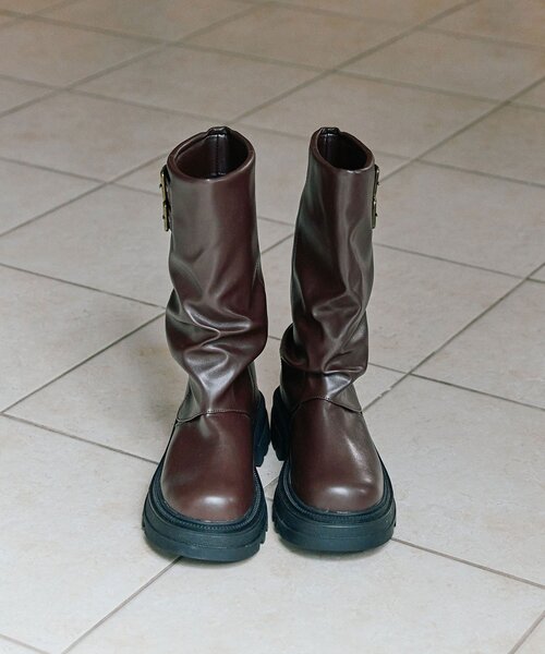 OLIVE des OLIVE（オリーブデオリーブ）の「エンジニアカバーブーツ（ブーツ・レディース・ダークブラウン/ブラック・LARGE/MEDIUM/SMALL）」の18枚目の写真