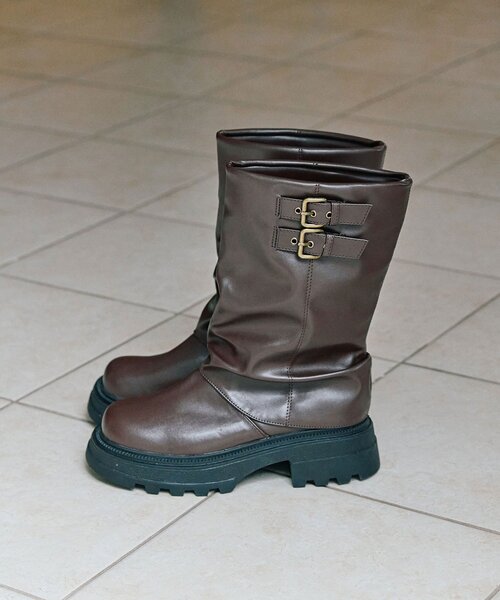 OLIVE des OLIVE（オリーブデオリーブ）の「エンジニアカバーブーツ（ブーツ・レディース・ダークブラウン/ブラック・LARGE/MEDIUM/SMALL）」の19枚目の写真