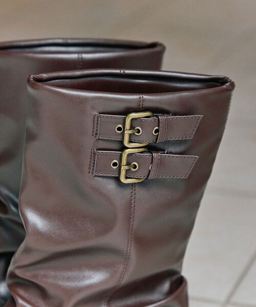 OLIVE des OLIVE（オリーブデオリーブ）の「エンジニアカバーブーツ（ブーツ・レディース・ダークブラウン/ブラック・LARGE/MEDIUM/SMALL）」の21枚目の写真