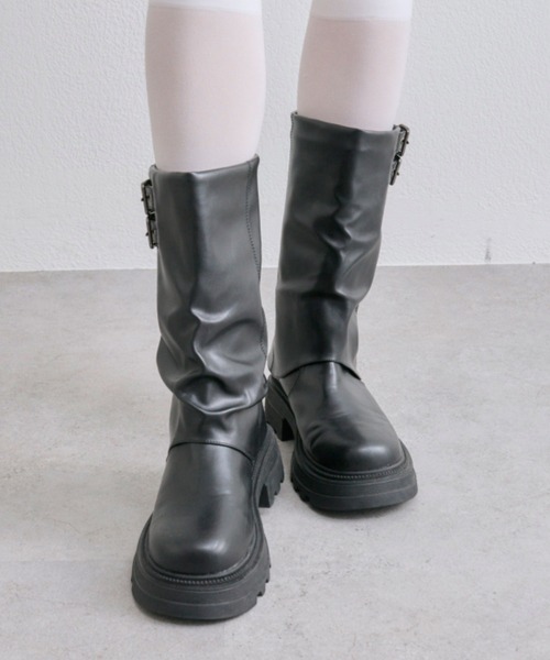 OLIVE des OLIVE（オリーブデオリーブ）の「エンジニアカバーブーツ（ブーツ・レディース・ダークブラウン/ブラック・LARGE/MEDIUM/SMALL）」の6枚目の写真