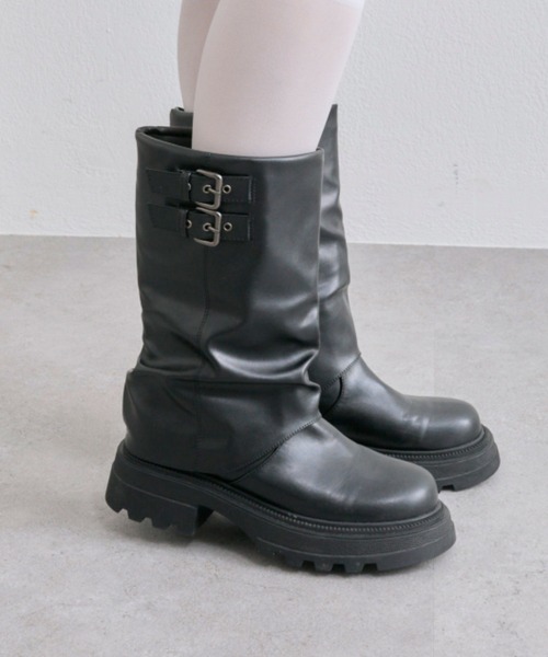 OLIVE des OLIVE（オリーブデオリーブ）の「エンジニアカバーブーツ（ブーツ・レディース・ダークブラウン/ブラック・LARGE/MEDIUM/SMALL）」の7枚目の写真