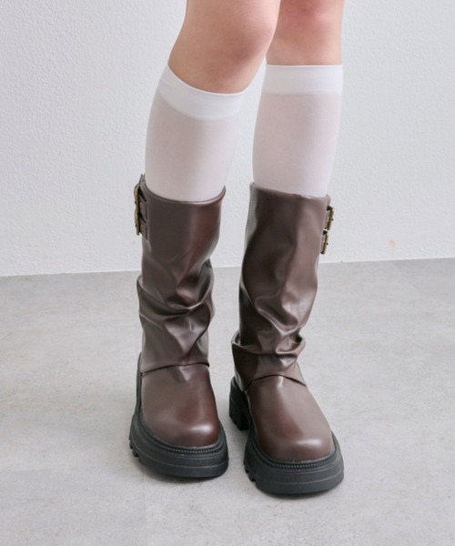 OLIVE des OLIVE（オリーブデオリーブ）の「エンジニアカバーブーツ（ブーツ・レディース・ダークブラウン/ブラック・LARGE/MEDIUM/SMALL）」の8枚目の写真