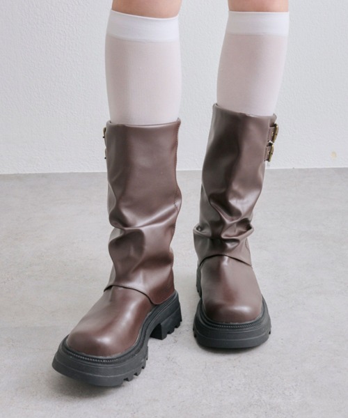 OLIVE des OLIVE（オリーブデオリーブ）の「エンジニアカバーブーツ（ブーツ・レディース・ダークブラウン/ブラック・LARGE/MEDIUM/SMALL）」の9枚目の写真