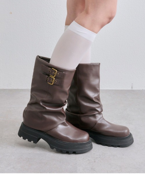 OLIVE des OLIVE（オリーブデオリーブ）の「エンジニアカバーブーツ（ブーツ・レディース・ダークブラウン/ブラック・LARGE/MEDIUM/SMALL）」の10枚目の写真