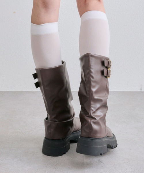 OLIVE des OLIVE（オリーブデオリーブ）の「エンジニアカバーブーツ（ブーツ・レディース・ダークブラウン/ブラック・LARGE/MEDIUM/SMALL）」の12枚目の写真