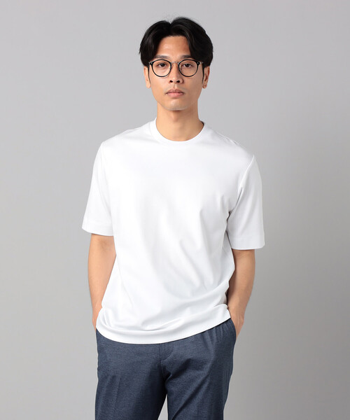 COMME CA MEN(コムサメン)の「シルキースムースジャケ Tシャツ(Tシャツ/カットソー・メンズ・チャコールグレー/ホワイト/ネイビー・L/M)」の1枚目の写真