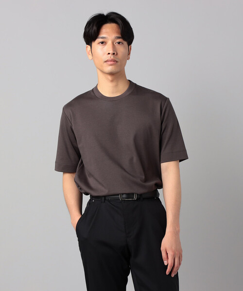COMME CA MEN(コムサメン)の「シルキースムースジャケ Tシャツ(Tシャツ/カットソー・メンズ・チャコールグレー/ホワイト/ネイビー・L/M)」の2枚目の写真