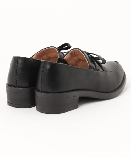 Shoes in Closet(シューズインクローゼット)の「超軽量厚底 ダブル リボン ローファー 2646(ローファー・レディース・ダークブラウン/ブラック/ブラック系8・L/3L/LL/M/S/XS)」の4枚目の写真