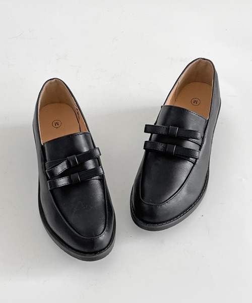 Shoes in Closet(シューズインクローゼット)の「超軽量厚底 ダブル リボン ローファー 2646(ローファー・レディース・ダークブラウン/ブラック/ブラック系8・L/3L/LL/M/S/XS)」の18枚目の写真