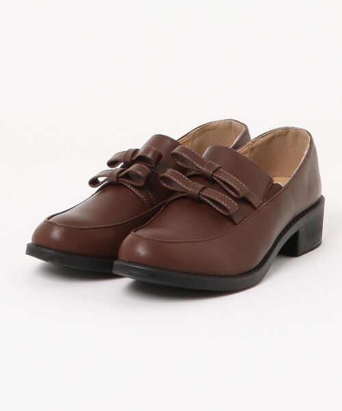 Shoes in Closet(シューズインクローゼット)の「超軽量厚底 ダブル リボン ローファー 2646(ローファー・レディース・ダークブラウン/ブラック/ブラック系8・L/3L/LL/M/S/XS)」の10枚目の写真