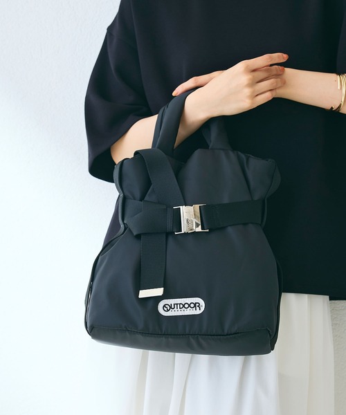 CROSS FUNCTION(クロスファンクション)の「OUTDOOR PRODUCTS(アウトドアプロダクツ)2WAYベルトトートバッグS(トートバッグ・レディース・ブラック/ブルー・FREE)」の5枚目の写真