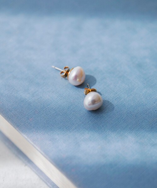 (3460)淡水パールピアス quaranciel: 淡水 パール ピアス（ピアス（両耳用））｜quaranciel