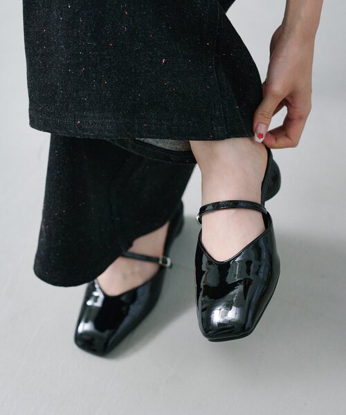 オケージョン対応】ラウンドヒールストラップパンプス（パンプス