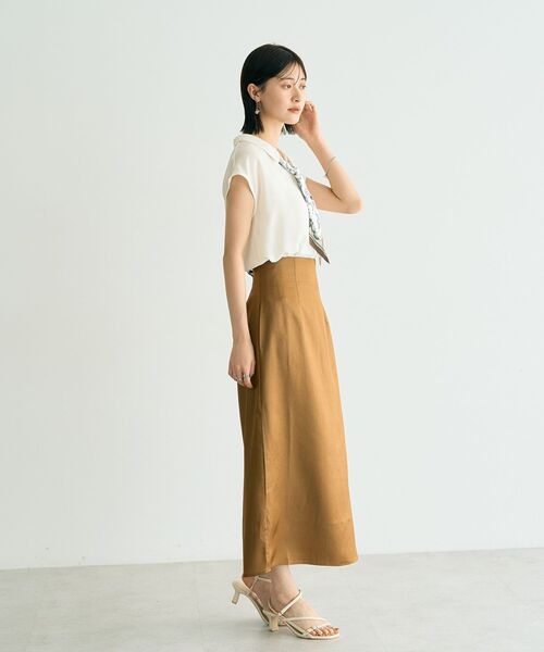 YECCA VECCA(イェッカヴェッカ)の「シャイニーロングスカート(スカート・レディース・ブラック/キャメル/モカ・M/S)」の14枚目の写真