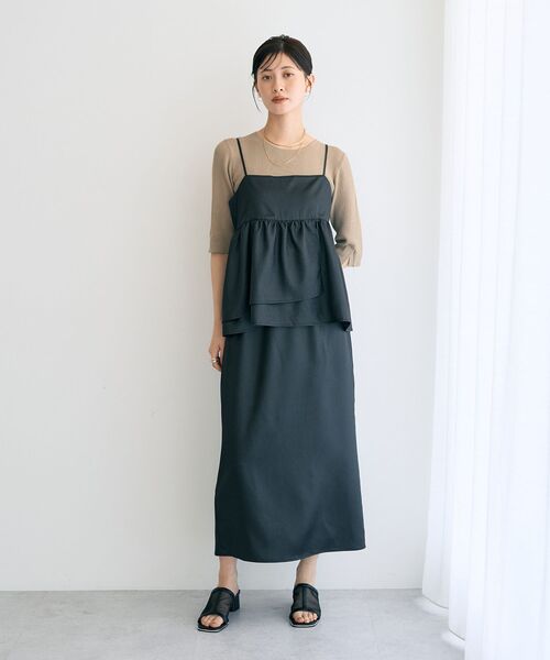 YECCA VECCA(イェッカヴェッカ)の「シャイニーロングスカート(スカート・レディース・ブラック/キャメル/モカ・M/S)」の17枚目の写真