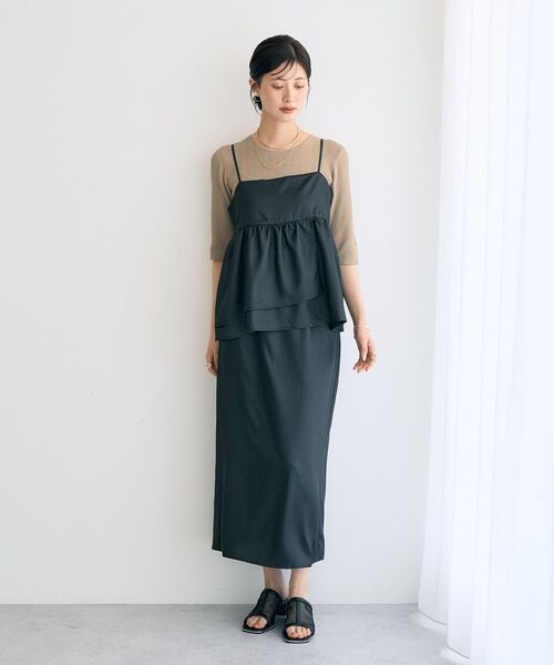 YECCA VECCA(イェッカヴェッカ)の「シャイニーロングスカート(スカート・レディース・ブラック/キャメル/モカ・M/S)」の18枚目の写真