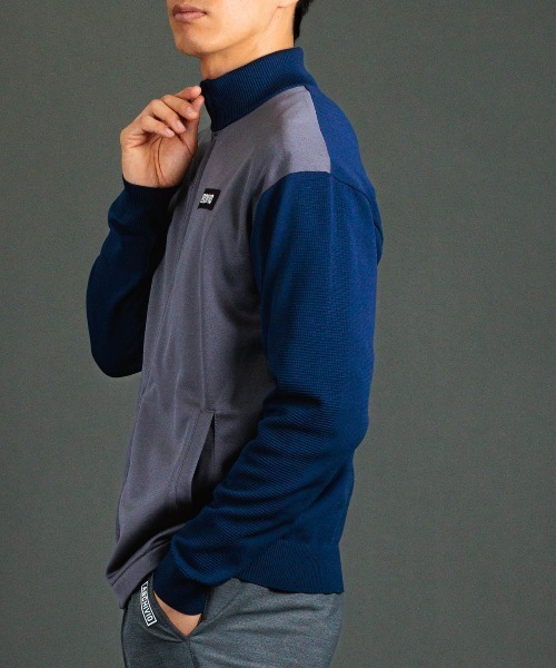セール】<MENS>【メンズ】異素材切替配色ブルゾン（ブルゾン