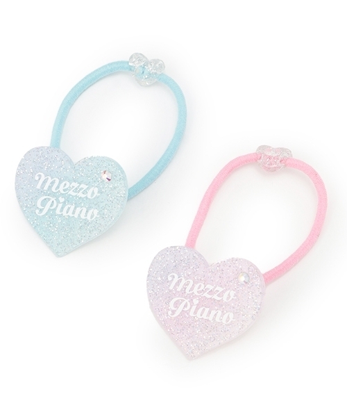 mezzo piano Junior（メゾピアノジュニア）の「25th anniversary キラキラハートロゴヘアポニー（その他ヘアアクセサリー・キッズ・ピンク/ブルー・F）」の4枚目の写真