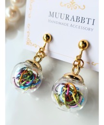 【MUURABBTI】カラフルパーツのドームイヤリング(MA)