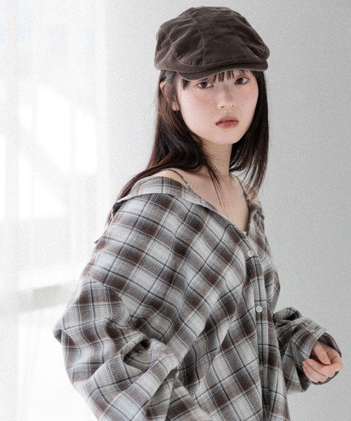 【美品】ジュンヤワタナベコムデギャルソン ハンチング ベレー帽 チェック グレー セール】ハンチングキャップ2 578334（ハンチング/ベレー帽）｜Heather