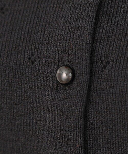 couture brooch(クチュールブローチ)の「パターンメッシュ半袖カーディガン(カーディガン/ボレロ・レディース・ブラック/ボルドー/オフホワイト・38)」の22枚目の写真