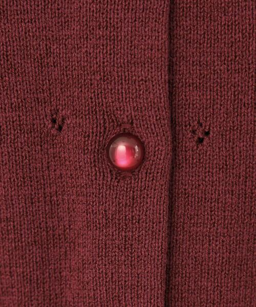 couture brooch(クチュールブローチ)の「パターンメッシュ半袖カーディガン(カーディガン/ボレロ・レディース・ブラック/ボルドー/オフホワイト・38)」の17枚目の写真