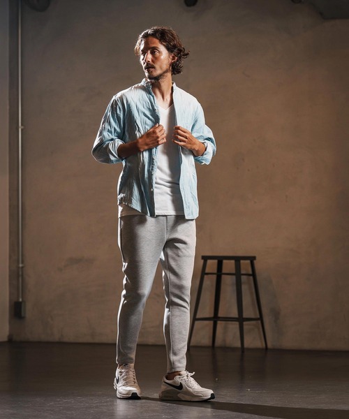 wjk reluxe(ダブルジェーケーリラックス)の「ms6194-wrinkle band collar denim shirts デニムシャツ(WR25W-14)(シャツ/ブラウス・メンズ・ライトブラック/ライトインディゴブルー/ブルー系その他・L/M/S)」の8枚目の写真