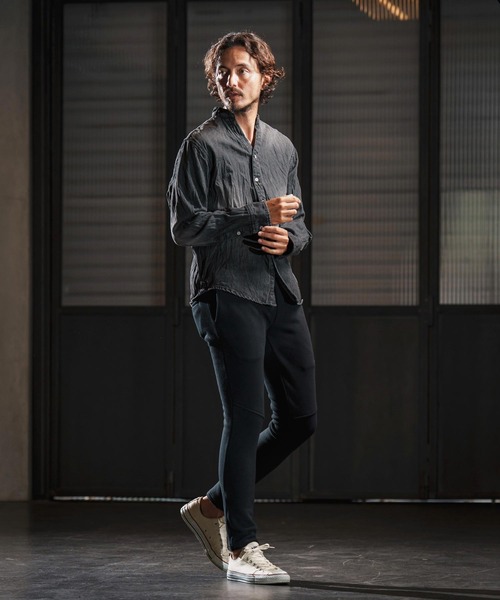 wjk reluxe(ダブルジェーケーリラックス)の「ms6194-wrinkle band collar denim shirts デニムシャツ(WR25W-14)(シャツ/ブラウス・メンズ・ライトブラック/ライトインディゴブルー/ブルー系その他・L/M/S)」の18枚目の写真