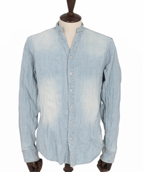 wjk reluxe(ダブルジェーケーリラックス)の「ms6194-wrinkle band collar denim shirts デニムシャツ(WR25W-14)(シャツ/ブラウス・メンズ・ライトブラック/ライトインディゴブルー/ブルー系その他・L/M/S)」の20枚目の写真