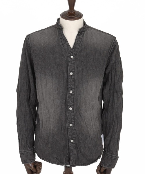 wjk reluxe(ダブルジェーケーリラックス)の「ms6194-wrinkle band collar denim shirts デニムシャツ(WR25W-14)(シャツ/ブラウス・メンズ・ライトブラック/ライトインディゴブルー/ブルー系その他・L/M/S)」の22枚目の写真