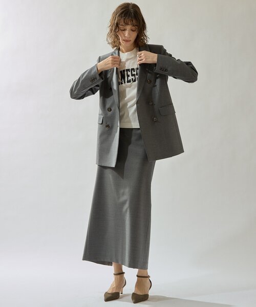 Drawing Numbers(ドローイング ナンバーズ)の「【Drawing Numbers】ダブルプレーンジャケット(テーラードジャケット・レディース・ネイビー/チャコールグレー・38)」の7枚目の写真