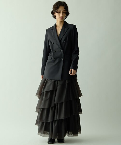 Drawing Numbers(ドローイング ナンバーズ)の「【Drawing Numbers】ダブルプレーンジャケット(テーラードジャケット・レディース・ネイビー/チャコールグレー・38)」の15枚目の写真