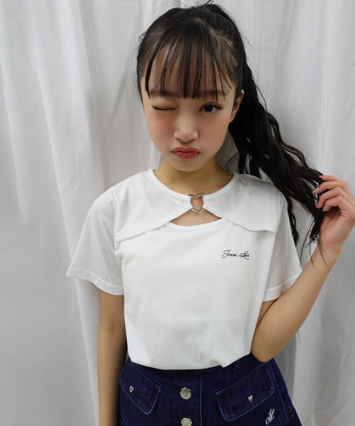 ハートバックルレイヤードTシャツ（Tシャツ/カットソー）｜JENNI