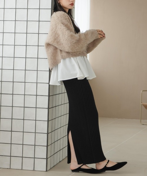 hinari（ヒナリ）の「シャギーショートニットカーディガン（カーディガン/ボレロ・レディース・ブラウン/アイボリー/ベージュ・FREE）」の16枚目の写真