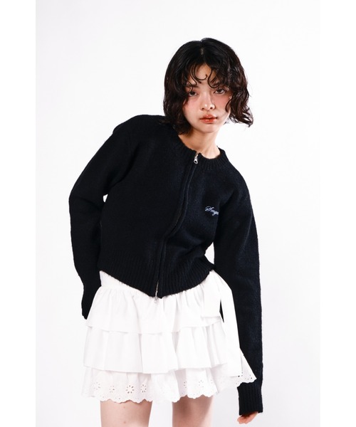 smyeon ダブルジップニット　グレー Double zipper knit/ダブルジップニット（ニット/セーター）｜Smyeon