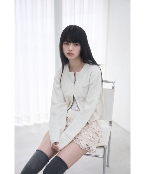 smyeon ダブルジップニット　グレー Double zipper knit/ダブルジップニット（ニット/セーター）｜Smyeon