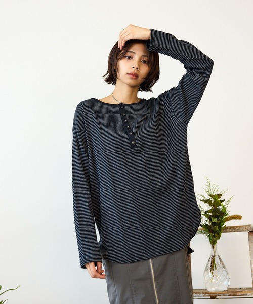 セール】R.P.miller/ミラー 長袖ヘンリーネック オーバーサイズ（T