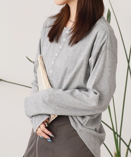 R.P.miller/ミラー 長袖ヘンリーネック オーバーサイズ（Tシャツ