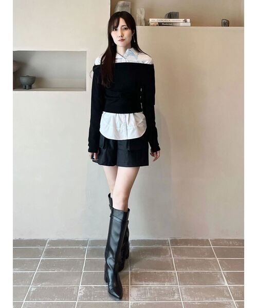 MERCURYDUO（マーキュリーデュオ）の「フェイクレザーハイウエストワークショートパンツ（その他パンツ・レディース・ブラック・SMALL/MEDIUM）」の15枚目の写真