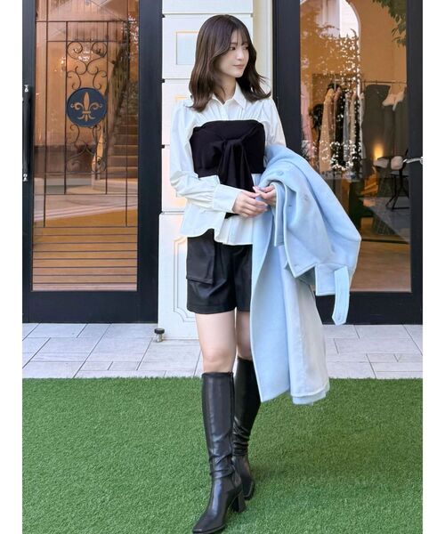 MERCURYDUO（マーキュリーデュオ）の「フェイクレザーハイウエストワークショートパンツ（その他パンツ・レディース・ブラック・SMALL/MEDIUM）」の19枚目の写真