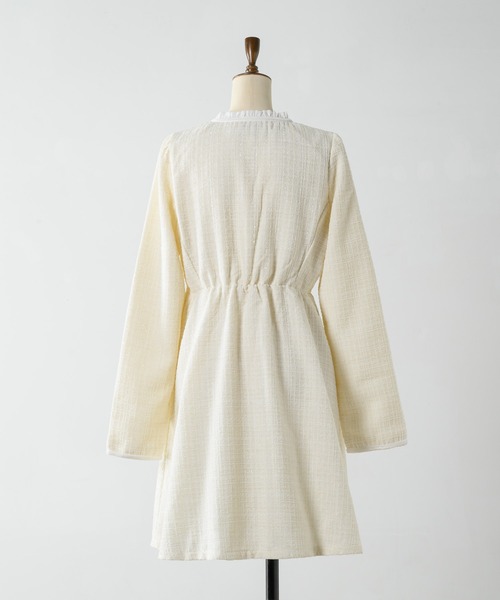 Lallana ラメココツイードフリルワンピース チェック フリーサイズ Lame coco tweed frill dress/ラメココツイードフリルワンピース