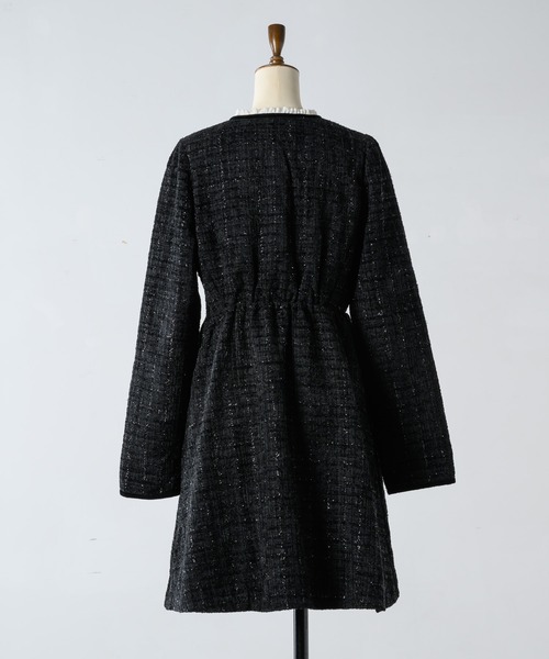 Lame coco tweed frill dress/ラメココツイードフリルワンピース