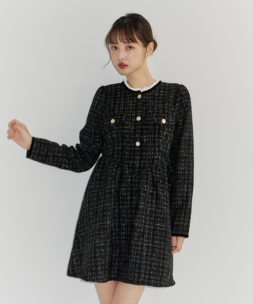 ★CHANEL★未使用★ラメ★ツイード★フレア★コート★ワンピース Lame coco tweed frill dress/ラメココツイードフリルワンピース