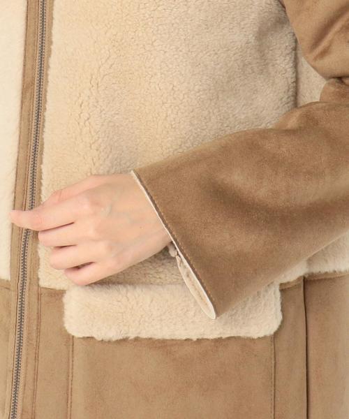 Another Edition（アナザーエディション）の「フェイクムートンコンビコート/AEBC F/MOUTON COMBI CT（ムートンコート・レディース・ベージュ/ブラック・MEDIUM/SMALL）」の8枚目の写真